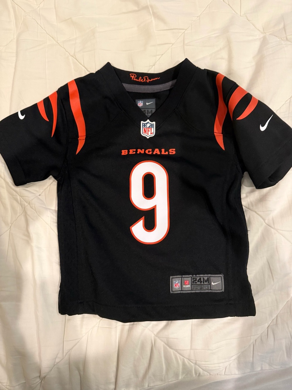 Nike Kids Bengals #9 Black and Orange Jersey - Joe Burrow